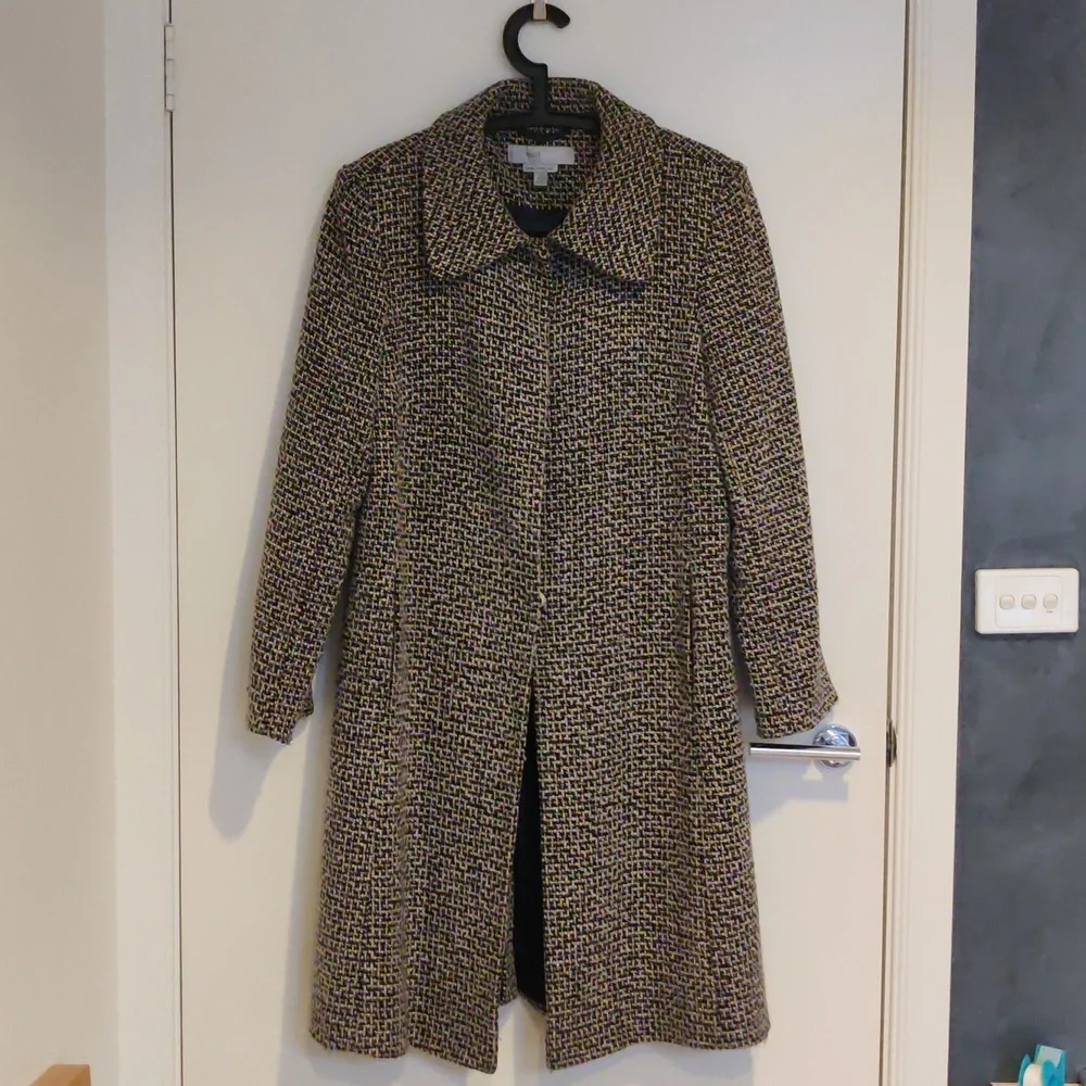 Resort Report Italian wool mix mid length coat Size 12-14 - Picture 1 of 9
